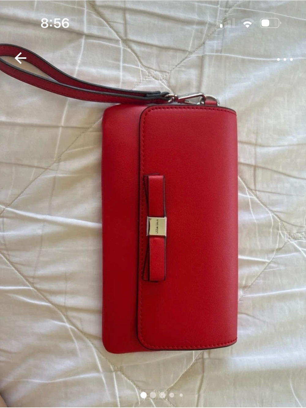 Nine West Red Bow Wristlet Clutch